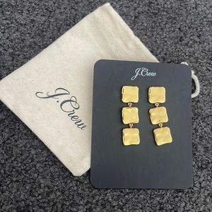 J. Crew gold tone square chandelier earrings